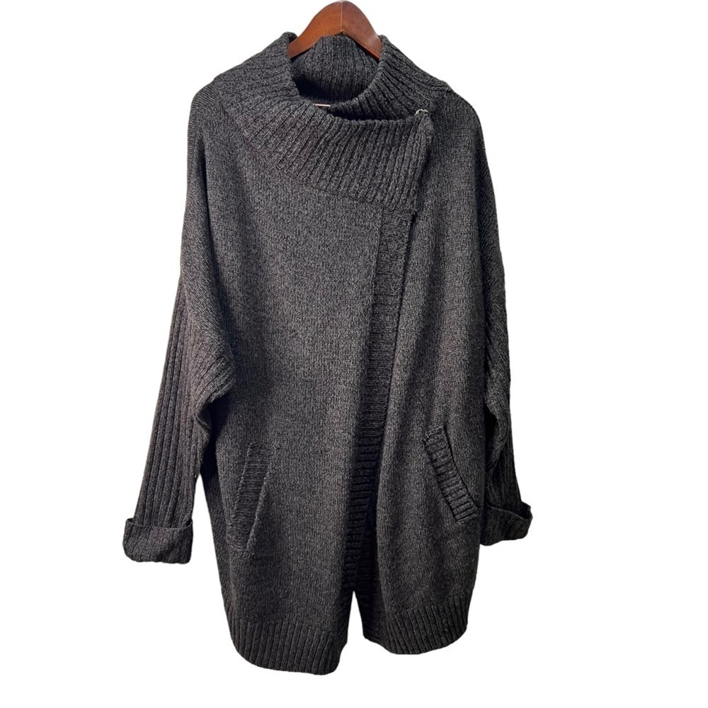 Warehouse One Grey Tunic Cardigan Sweater Jacket Size XXXL Comfy Cozy Casual
